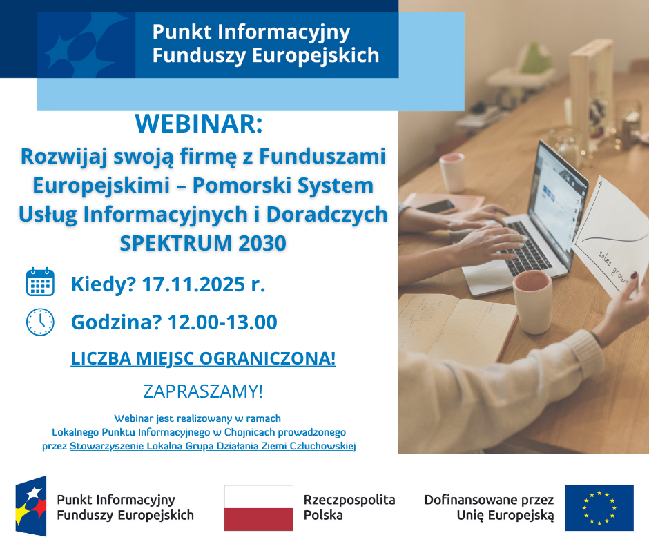 Na zdjęciu powtórzone informacje z treści artykułu o terminie i miejscu webinarium.