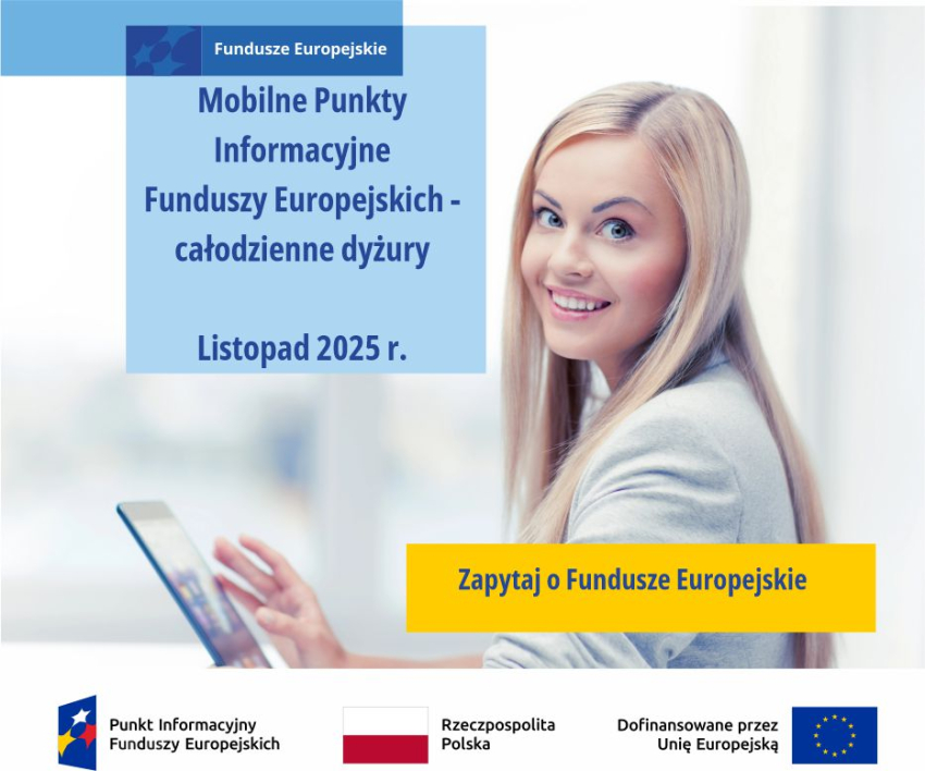 Grafika przedstawia informacje o Mobilnym Punkcie Informacyjnym